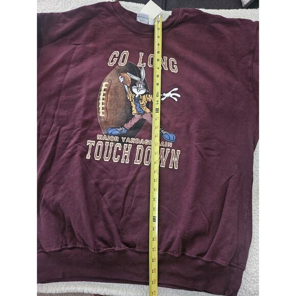 Vintage Looney Tunes Bugs Bunny‎ 1990s Crewneck Sweatshirt Football Adult XXL - Picture 13 of 13